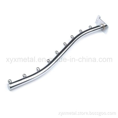 Chrome Metal Hanger with Tag Holder Slatwall Pegboard Wire Hooks